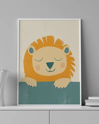 KID-0069-MOCKUP Smiling Lion - Image 1