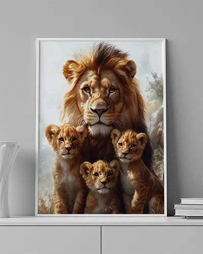 Proud Lion Family - Wallmood wallpaper